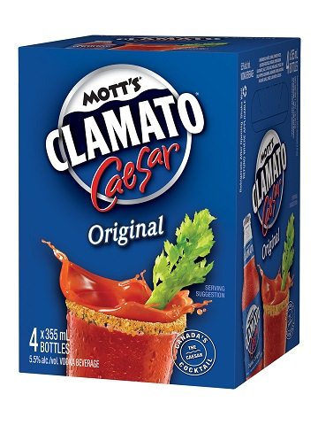 mott's clamato caesar original 355 ml - 4 bottles airdrie liquor delivery