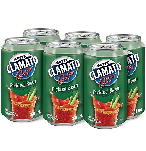 mott's clamato caesar pickled bean 341 ml - 6 cans airdrie liquor delivery