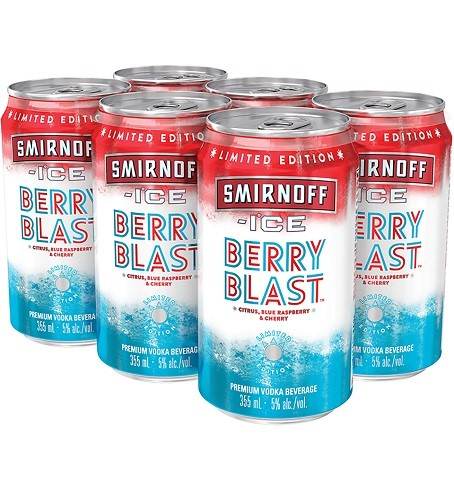 smirnoff ice berry blast 355 ml - 6 cans airdrie liquor delivery