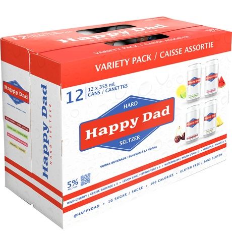 happy dad hard seltzer variety pack 355 ml 12 cans airdrie liquor delivery