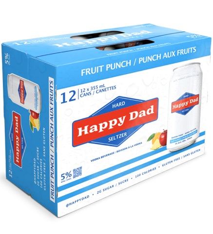 happy dad hard seltzer fruit punch 355 ml 12 cans airdrie liquor delivery