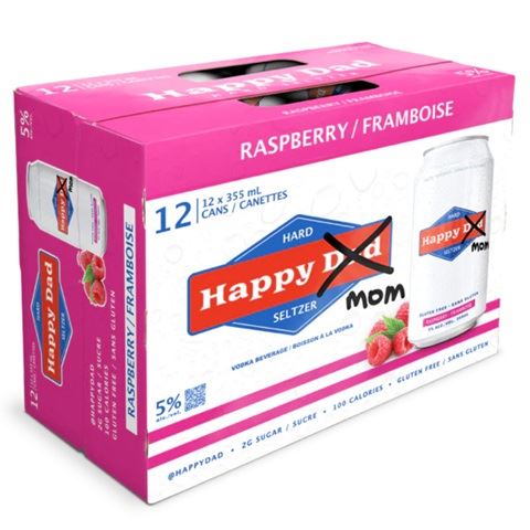 happy dad hard seltzer happy mom raspberry 355 ml 12 cans airdrie liquor delivery