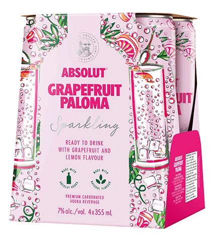 absolut grapefruit paloma 355 ml - 4 cans airdrie liquor delivery
