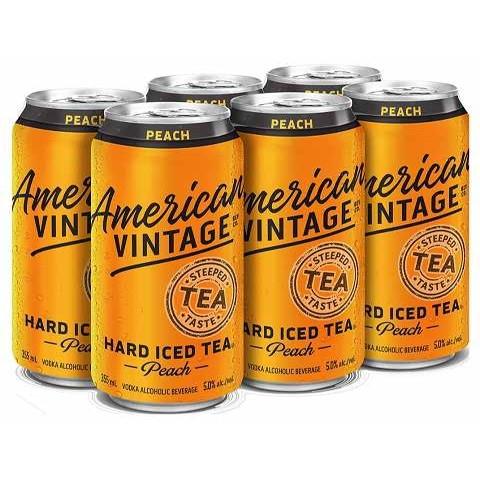 american vintage hard iced tea peach 355 ml - 6 cans airdrie liquor delivery