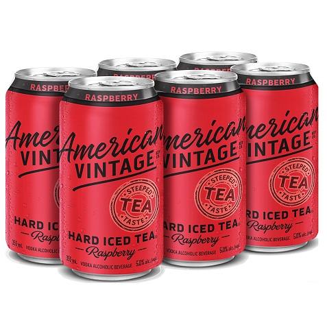 american vintage hard raspberry iced tea 355 ml - 6 cans airdrie liquor delivery