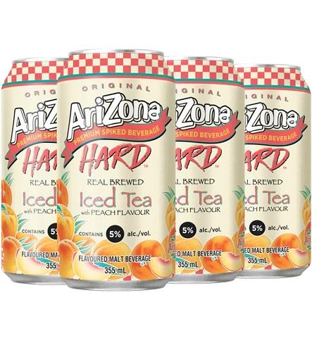arizona hard peach iced tea 355 ml - 6 cans airdrie liquor delivery