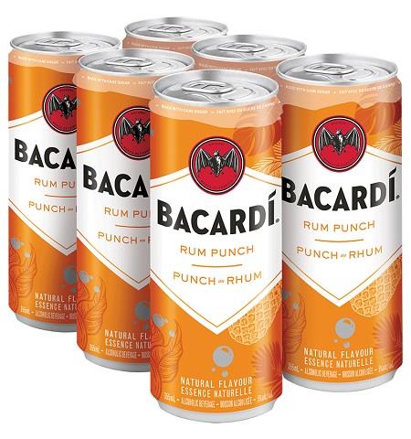 bacardi rum punch 355 ml - 6 cans airdrie liquor delivery