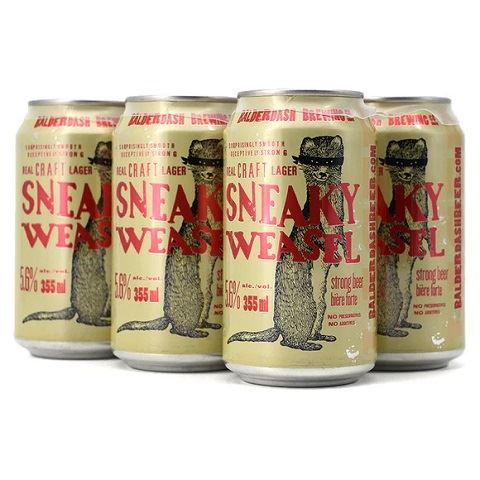 balderdash sneaky weasel lager 355 ml - 6 cans airdrie liquor delivery