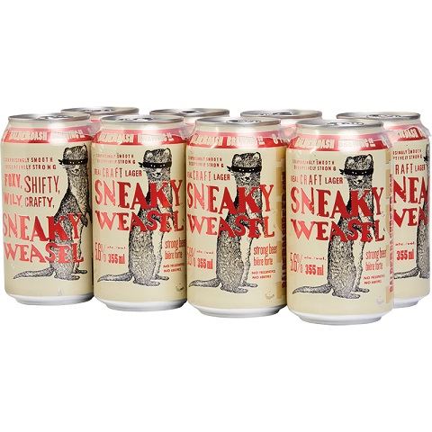 balderdash sneaky weasel lager 355 ml - 8 cans airdrie liquor delivery