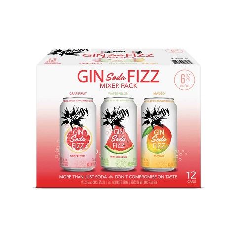 black fly gin soda fizz mixer pack 355 ml - 12 cans airdrie liquor delivery