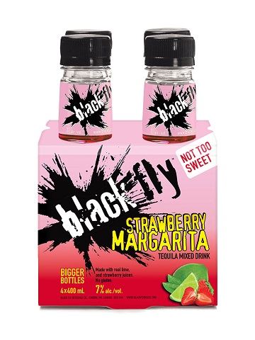 black fly tequila strawberry margarita 400 ml - 4 bottles airdrie liquor delivery