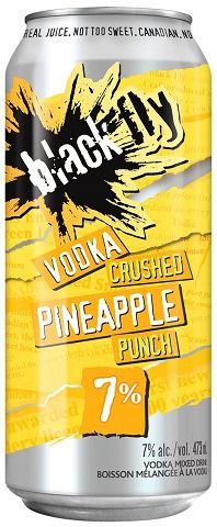 black fly vodka crushed pineapple punch 473 ml single can airdrie liquor delivery