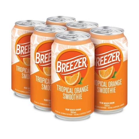 breezer tropical orange 355 ml - 6 cans airdrie liquor delivery