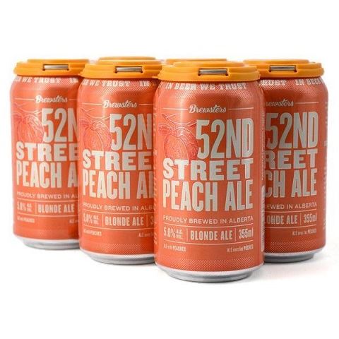 brewsters 52nd street peach 355 ml - 6 cans airdrie liquor delivery
