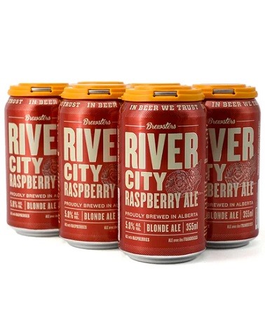 brewsters river city raspberry ale 355 ml - 6 cans airdrie liquor delivery
