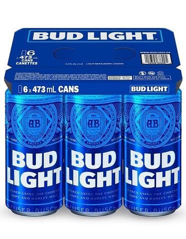 bud light 473 ml - 6 cans airdrie liquor delivery