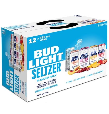bud light seltzer flavour pack 355 ml - 12 cans airdrie liquor delivery