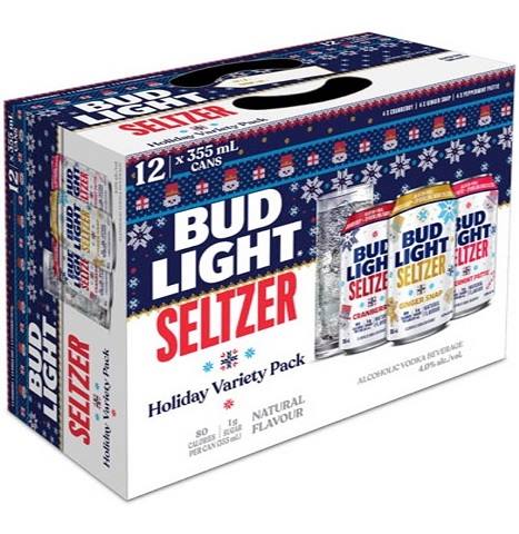  bud light seltzer holiday variety pack 355 ml - 12 cans airdrie liquor delivery 