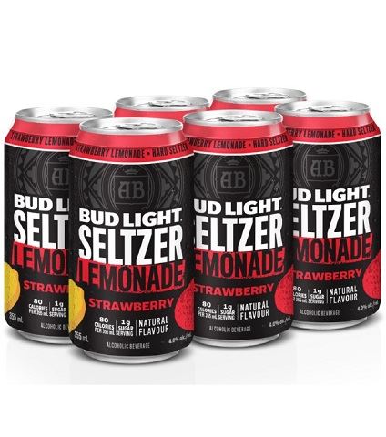 bud light seltzer lemonade strawberry 355 ml - 6 cans airdrie liquor delivery