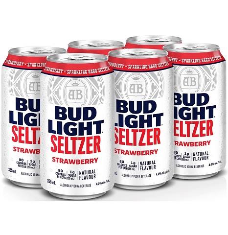  bud light seltzer strawberry 355 ml - 6 cans airdrie liquor delivery 