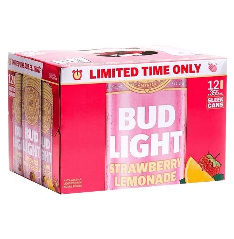 bud light strawberry lemonade 355 ml - 12 cans airdrie liquor delivery