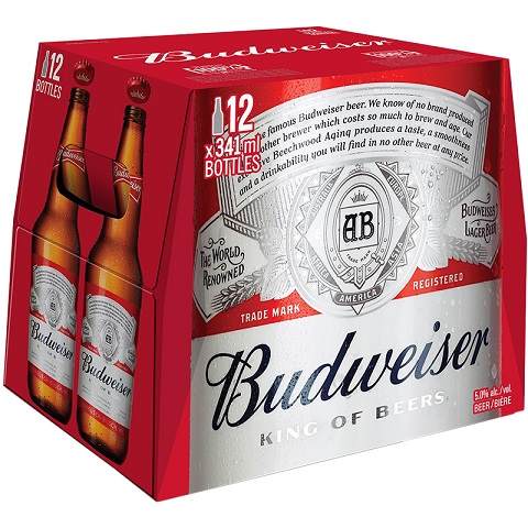 budweiser 341 ml - 12 bottles airdrie liquor delivery