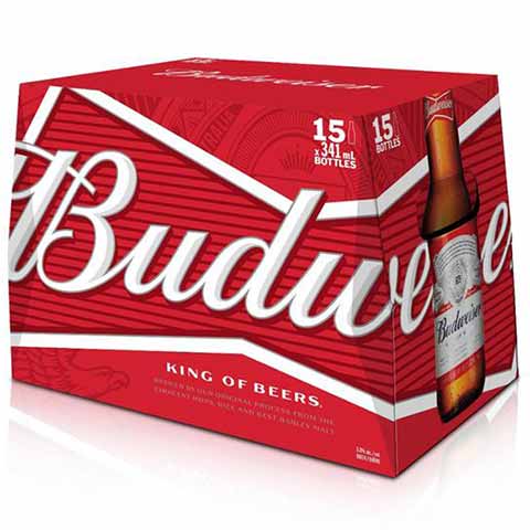 budweiser 341 ml - 15 bottles airdrie liquor delivery