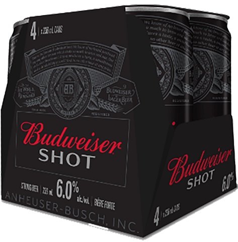  budweiser shot 236 ml - 4 cans airdrie liquor delivery 