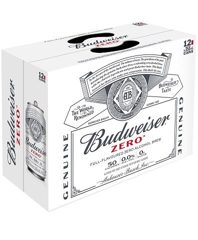 budweiser zero 355 ml - 12 cans airdrie liquor delivery
