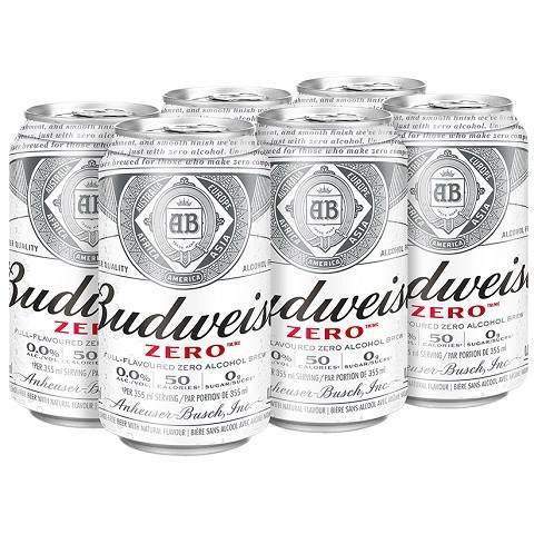 budweiser zero 355 ml - 6 cans airdrie liquor delivery