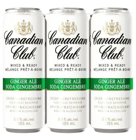 canadian club ginger ale 355 ml - 6 cans airdrie liquor delivery