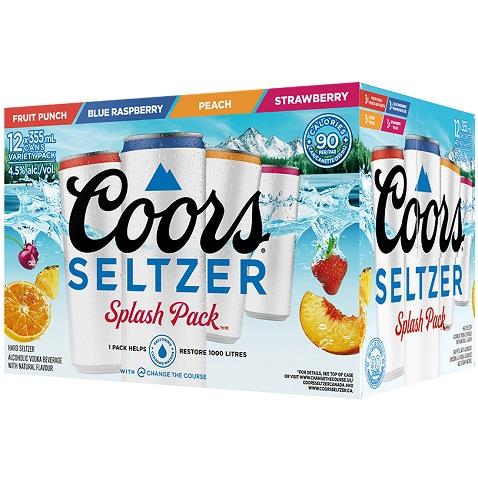 coors seltzer splash pack 355 ml - 12 cans airdrie liquor delivery