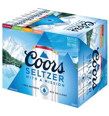 coors seltzer variety pack 355 ml - 12 cans airdrie liquor delivery