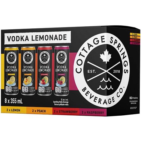  cottage spring vodka lemonade mixed pack 355 ml - 12 cans airdrie liquor delivery 