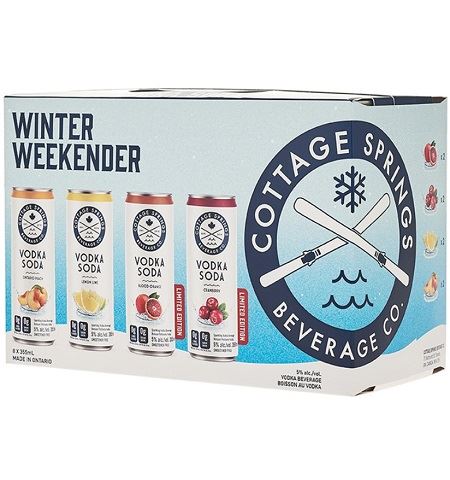  cottage spring vodka soda winter weekender 355 ml - 12 cans airdrie liquor delivery 