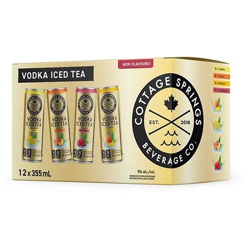 cottage springs vodka iced tea mix pack 355 ml - 12 cans airdrie liquor delivery