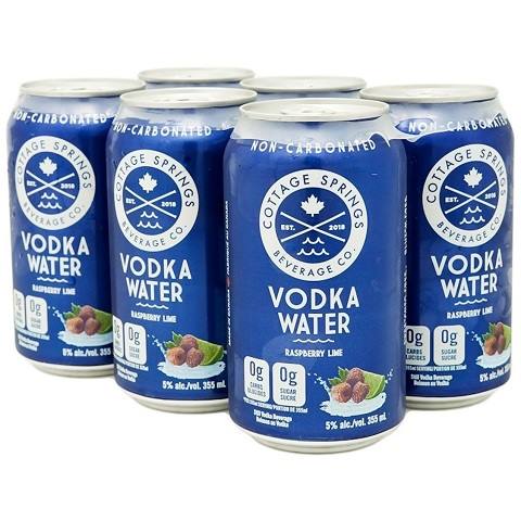  cottage springs vodka water raspberry lime 355 ml - 6 cans airdrie liquor delivery 