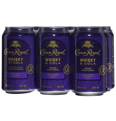 crown royal whisky & cola 355 ml - 6 cans airdrie liquor delivery