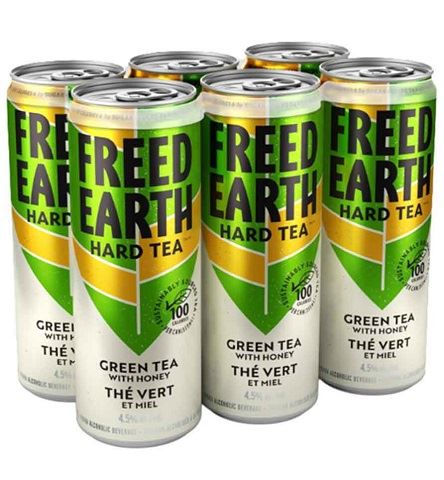  freed earth green tea with honey 355 ml - 6 cans airdrie liquor delivery 