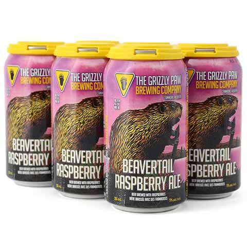 grizzly paw beavertail raspberry ale 355 ml - 6 cans airdrie liquor delivery