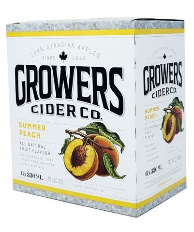 growers peach 330 ml - 6 bottles airdrie liquor delivery