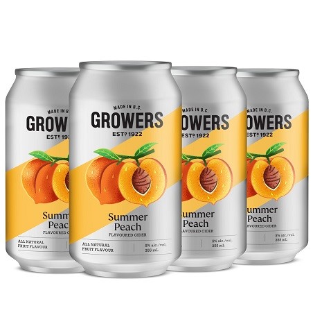 growers peach 355 ml - 6 cans airdrie liquor delivery