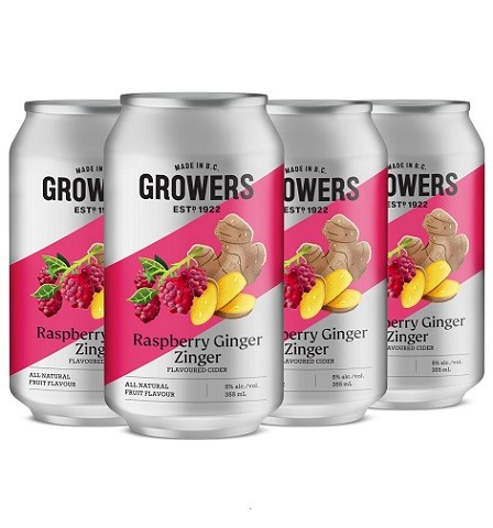 growers raspberry ginger 355 ml - 6 cans airdrie liquor delivery