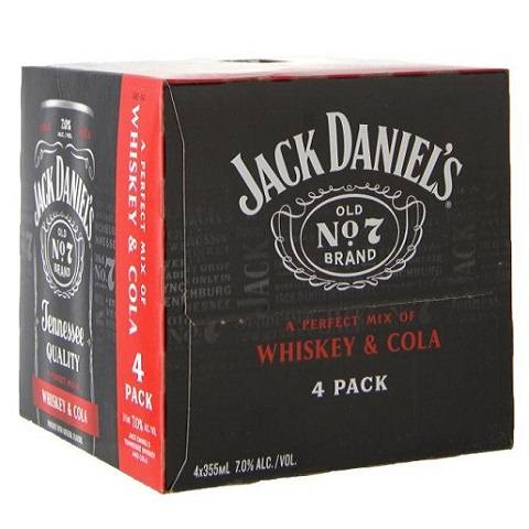 jack daniel's and cola 355 ml - 4 cans airdrie liquor delivery