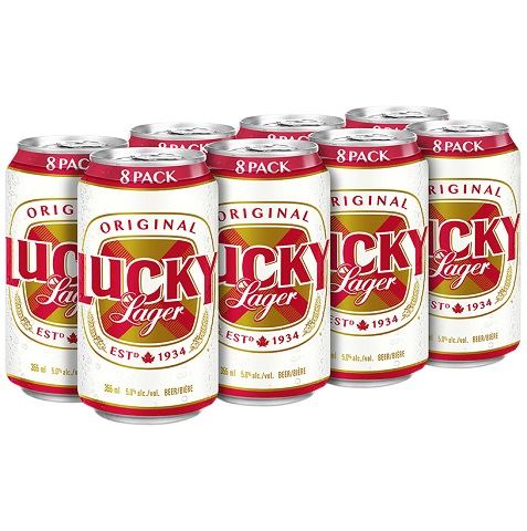 lucky lager 355 ml - 8 cans airdrie liquor delivery