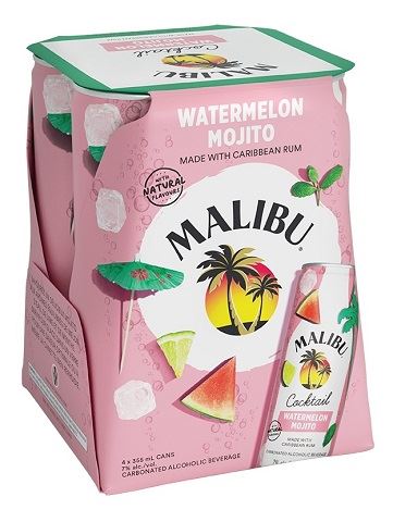 malibu watermelon mojito 355 ml - 4 cans airdrie liquor delivery