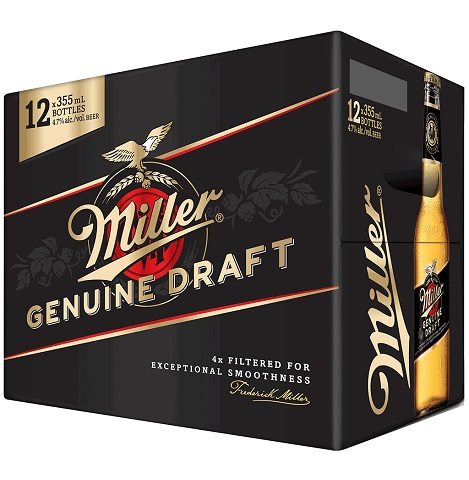 miller genuine draft 355 ml - 12 bottles airdrie liquor delivery