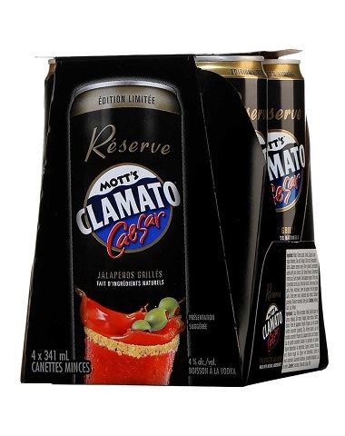 motts clamato reserve 341 ml- 4 cans airdrie liquor delivery