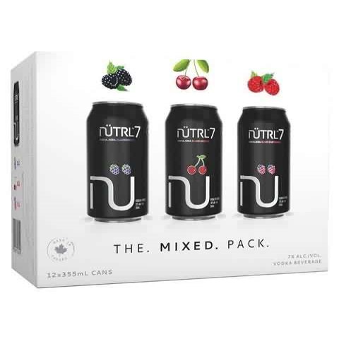 nutrl 7 vodka soda mix pack 355 ml - 12 cans airdrie liquor delivery