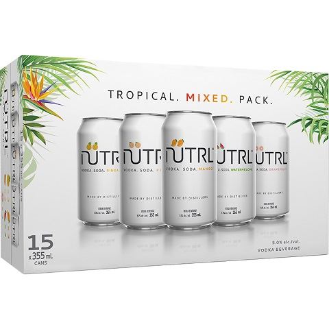 nutrl vodka soda tropical mixer pack 355 ml - 12 cans airdrie liquor delivery